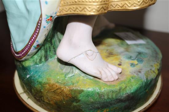 A large French coloured biscuit porcelain figure